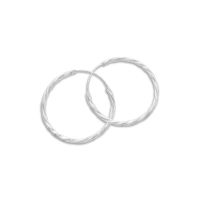 Gedrehte Creolen 20 x 2 mm 925 Silber Ohrringe für Damen und Teens Gedrehte Creolen 20 x 2 mm 925 Silber Ohrringe für Damen und Teens