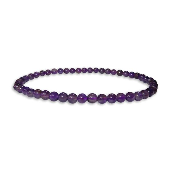 Kleines Kugel-Armband Amethyst 4 mm dunkel lila 20 cm Edelsteinarmband