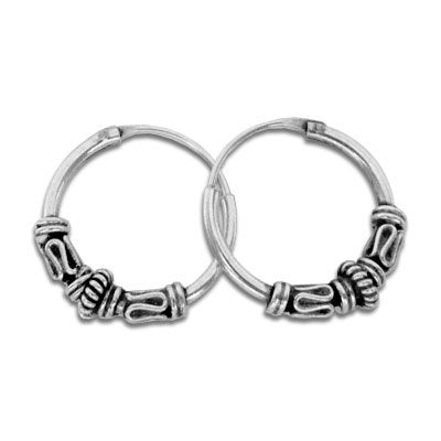 Gothiccreolen 925 Silber 14 mm Silberschmuck Creolen