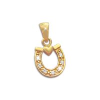 Vergoldeter Hufeisen Anhänger mit Herz 925 Silber für Mädchen & Damen Vergoldeter Hufeisen Anhänger mit Herz 925 Silber für Mädchen & Damen