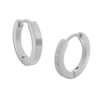 Schmale Klapp-Creolen Edelstahl mattiert 16 x 2 mm Ohrringe Schmale Klapp-Creolen Edelstahl mattiert 16 x 2 mm Ohrringe