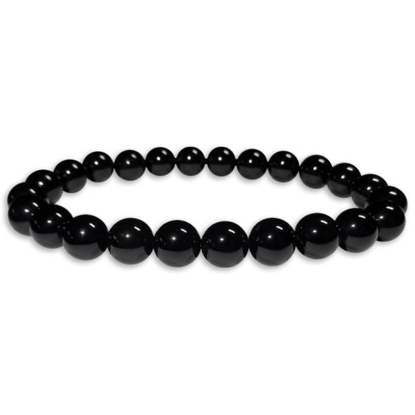 Kugelarmband Onyx 8 mm 19,5 cm Edelstein Armband Herren und Damen