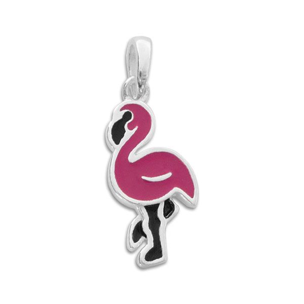 Flamingo Anhänger pink 925 Silber