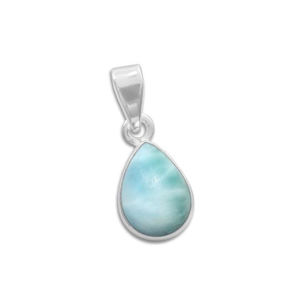 Larimar Mini Tropfen Anhänger 925 Silber