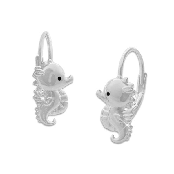 Seepferdchen Ohrringe für Kinder 925 Silber im Kinderschmuck Shop