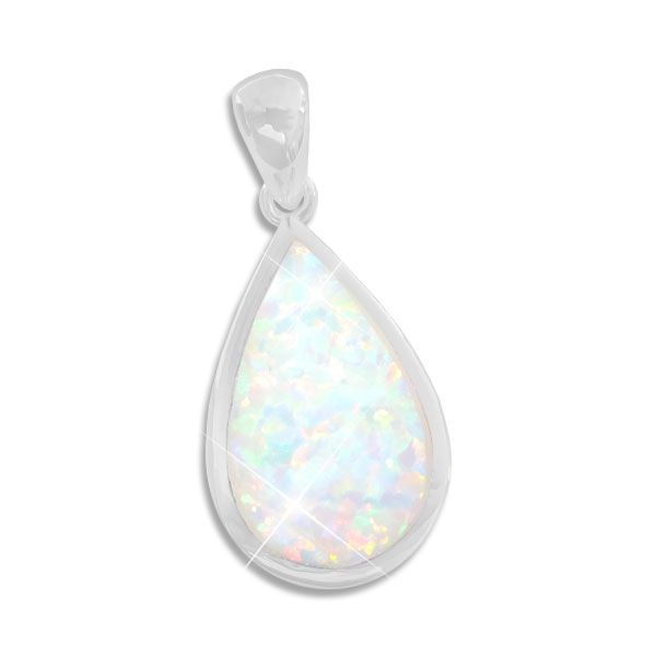 Opal Anhänger Tropfen groß 925 Silber