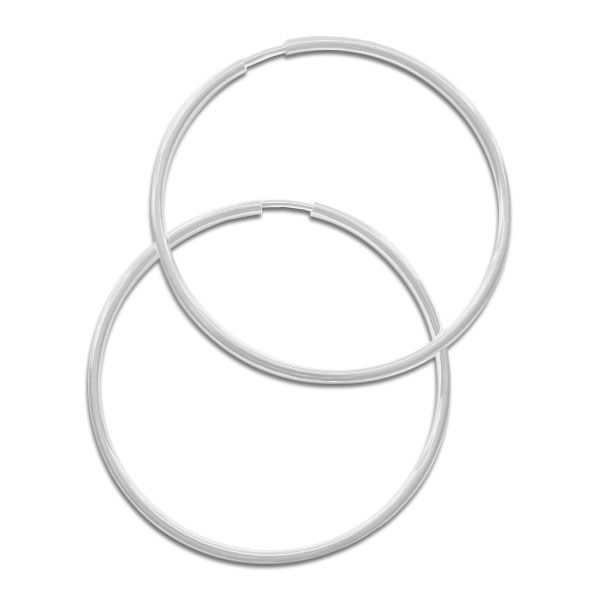 Flexible Creolen 50 x 2 mm biegsam 925 Silber Damen Teenager Ohrringe
