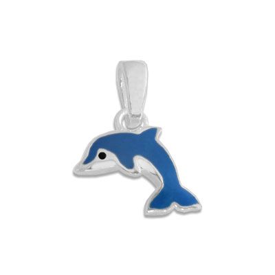 Delfin Anhänger blau 925 Silber
