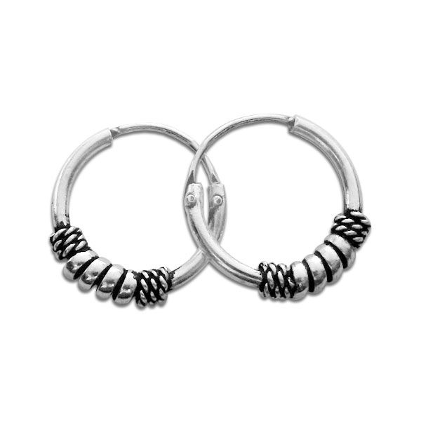 12 mm Gothicschmuck Creolen 925 Silber Herrenschmuck