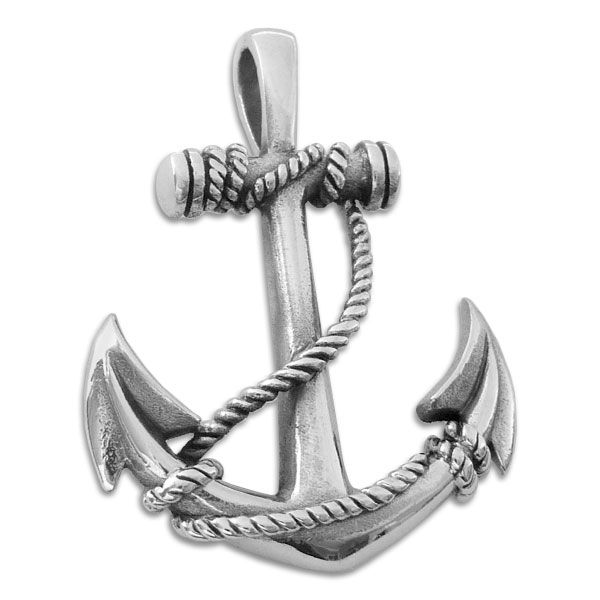 Herrenschmuck Anker mit Seil Anhänger 925 Silber