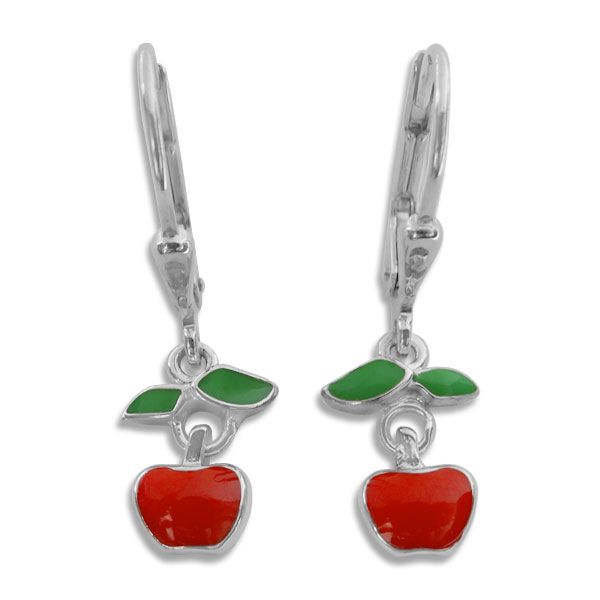 Ohrringe mit Äpfeln 925 Silber Apfel Brisur