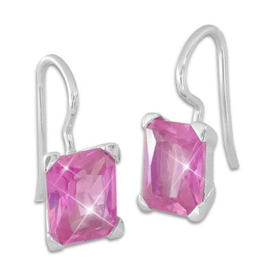 Strass Ohrhänger Ohrringe pink 925 Silber Damen Ohrhänger Schmuck