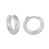 Kleine Klapp-Creolen für Jungs, Herren, Damen und Mädchen - 925 Silber mattiert Kleine Klapp-Creolen für Jungs, Herren, Damen und Mädchen - 925 Silber mattiert