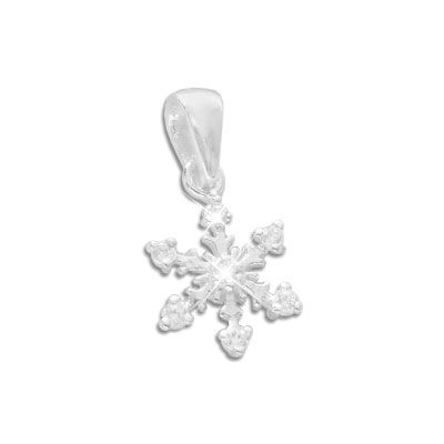 Eiskristall Anhänger mit 7 Zirkonia Steinen weiß 925 Silber