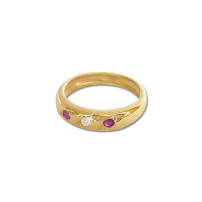 Taufring Anhänger Rubin und Zirkonia 333 Gold