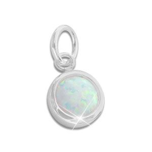 Opal Anhänger rund 10 mm 925 Silber