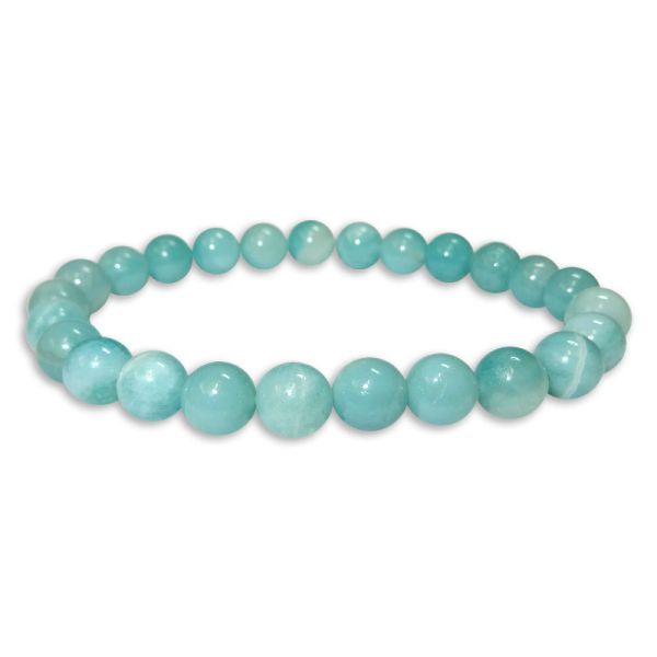 Kugelarmband Amazonit 8 mm 19,5 cm türkisblau Edelstein Armband Shop