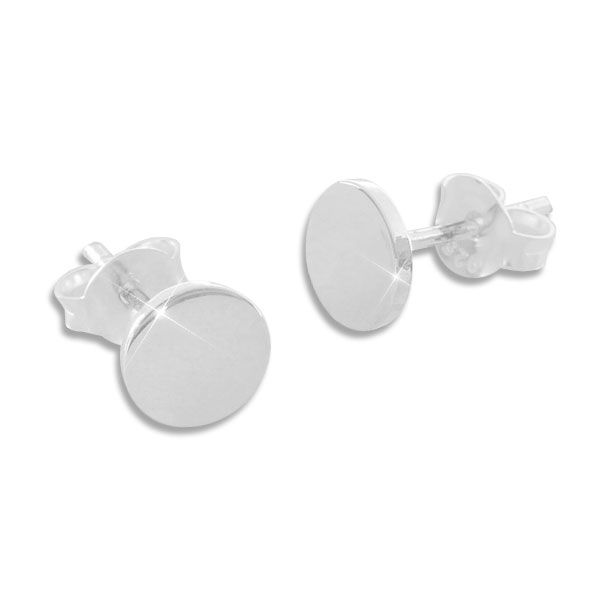 Runde Ohrstecker 6 mm glänzend 925 Silber Ohrringe für Damen und Herren
