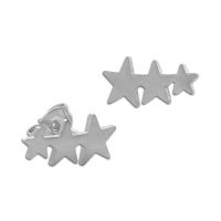 Edelstahl Ohrstecker Sternenreihe silber 13 x 6 mm Stern Ohrringe Edelstahl Ohrstecker Sternenreihe silber 13 x 6 mm Stern Ohrringe