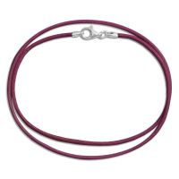 Lederband bordeauxviolett 45 cm mit 925 Silber Verschluss Lederkette Lederband bordeauxviolett 45 cm mit 925 Silber Verschluss Lederkette
