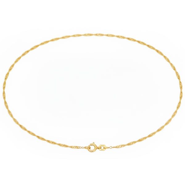 Vergoldete Singapurkette 925 Silber 2 mm 42 cm