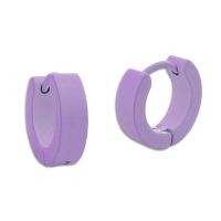 Creolen lila Edelstahl 13 x 4 mm Klapp-Creolen für Damen Creolen lila Edelstahl 13 x 4 mm Klapp-Creolen für Damen