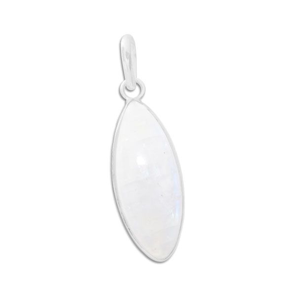 Kleiner Mondstein Navette Anhänger 26 x 11 mm 925 Silber