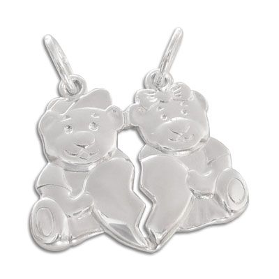 Freundschaftsanhänger Bärchen mit Herz 925 Silber