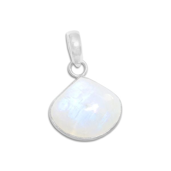 Blauer Mondstein Anhänger Tropfen Fächer 925 Silber
