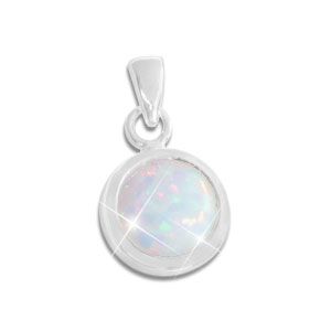 Runder Opal Anhänger 10 mm 925 Silber