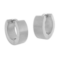Herren Ohrringe Edelstahl Creolen mattiert 13 x 5 mm Herren Ohrringe Edelstahl Creolen mattiert 13 x 5 mm
