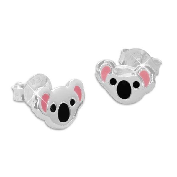 Ohrstecker Koalakopf 925 Silber Kinder Ohrringe mit Koalas