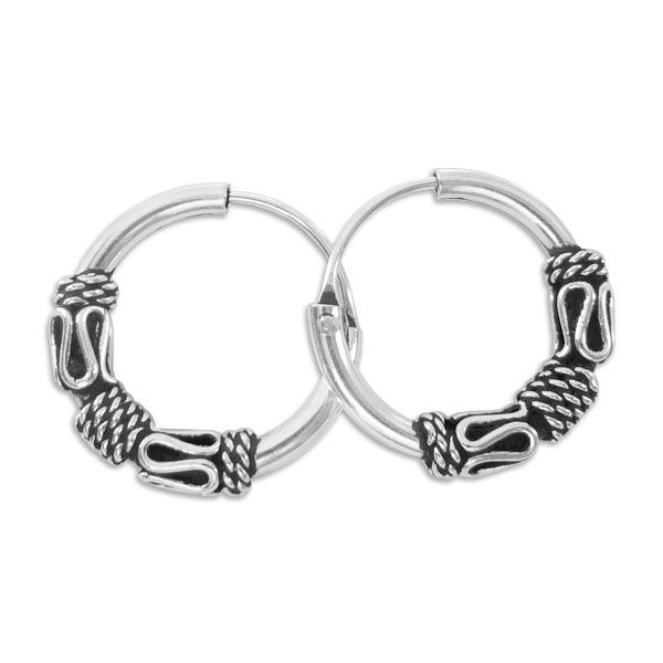 Silberschmuck Creolen Bali Design 15 mm 925 Silber