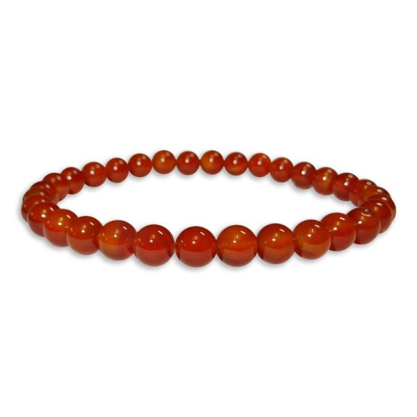 Karneol Kugel Armband dunkles orangerot 6 mm 20 cm Edelsteinschmuck