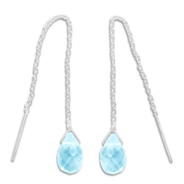 Durchzieher Ohrringe mit aqua blauen Tropfen 925 Silber