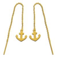 Edelstahl Durchzieher mit Anker goldfarben Ohrringe maritimer Schmuck Edelstahl Durchzieher mit Anker goldfarben Ohrringe maritimer Schmuck