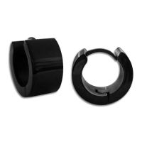 Männer Ohrringe Edelstahl Creolen schwarz 13 x 7 mm Männer Ohrringe Edelstahl Creolen schwarz 13 x 7 mm