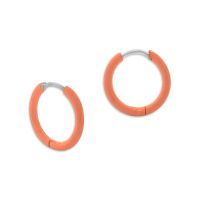 Edelstahl Creolen 16 x 2 mm mit Überzug in neon orange Edelstahl Creolen 16 x 2 mm mit Überzug in neon orange