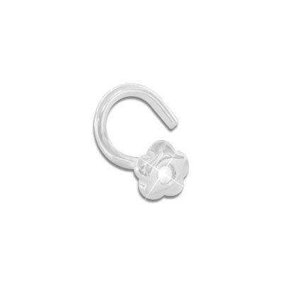Nasenstecker Blume mit Zirkonia weiß 925 Silber