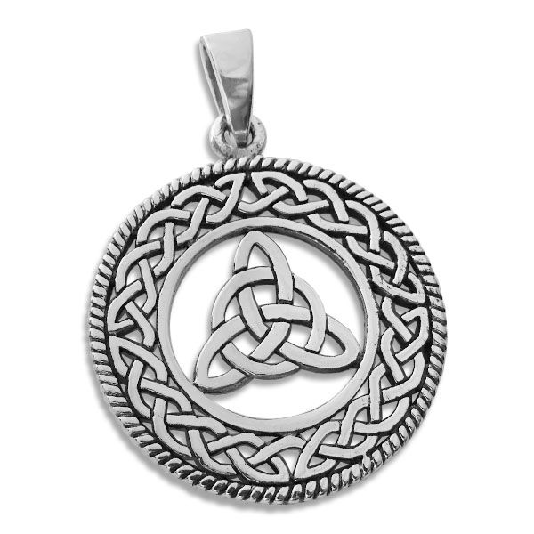 Großer Anhänger mit Triquetra im keltischen Kreis 925 Silber