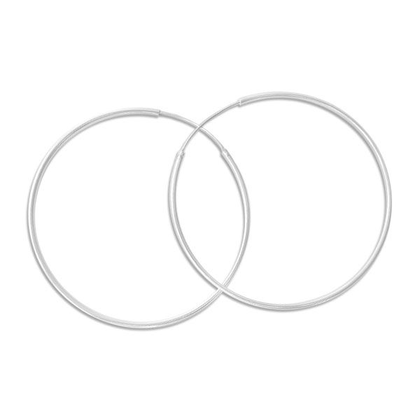 Creolen 925 Silber 35 x 1,2 mm Damen Ohrringe 35 mm Durchmesser