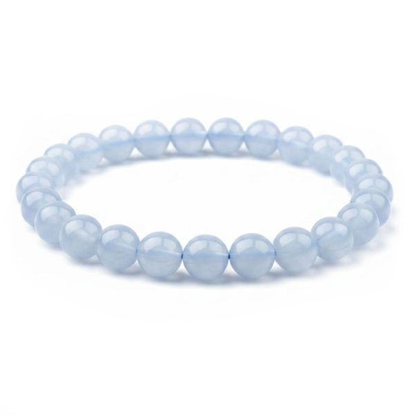 Kugelarmband Chalcedon durchsichtig-blau 8 mm 19 cm