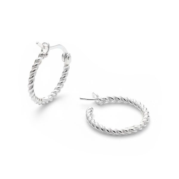 Creolen Twisted 15 x 1,5 mm 925 Silber