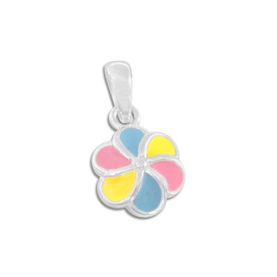 Kinderschmuck Anhänger bunte Blume 925 Silber
