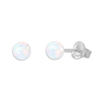 Kleine Opal Kugel Ohrstecker 925 Silber 4 mm weiß Kleine Opal Kugel Ohrstecker 925 Silber 4 mm weiß