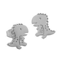 Edelstahl Ohrringe Dino Ohrstecker Dinosaurier silber Edelstahl Ohrringe Dino Ohrstecker Dinosaurier silber
