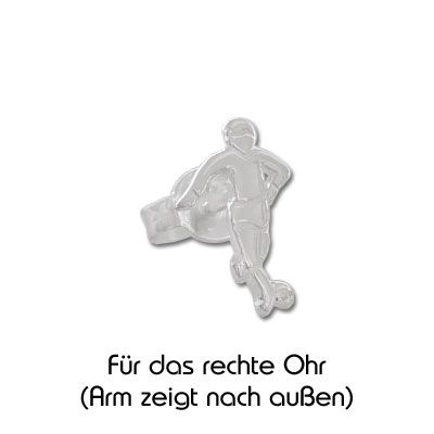 Ohrstecker Fußballer 925 Silber Ohrringe mit Fußballspieler