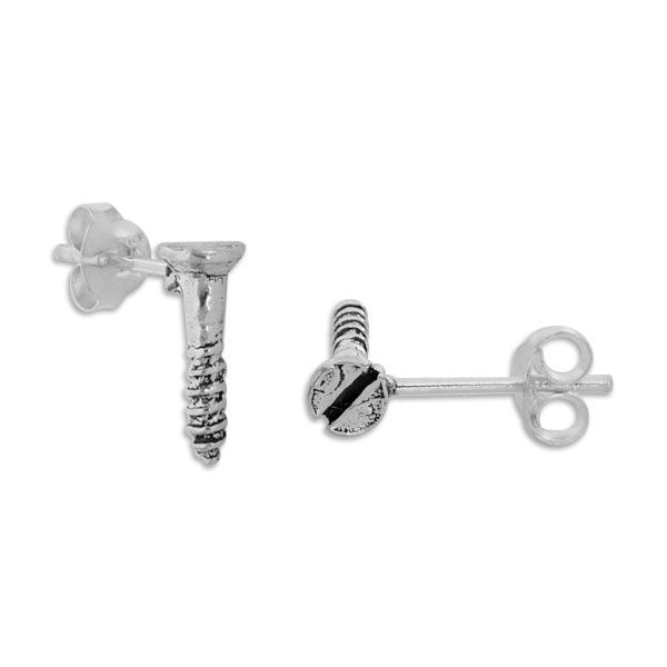 Ohrstecker Ohrringe Schrauben geschwärzt 925 Silber