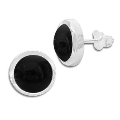 Onyx Ohrringe schwarz 925 Silber 