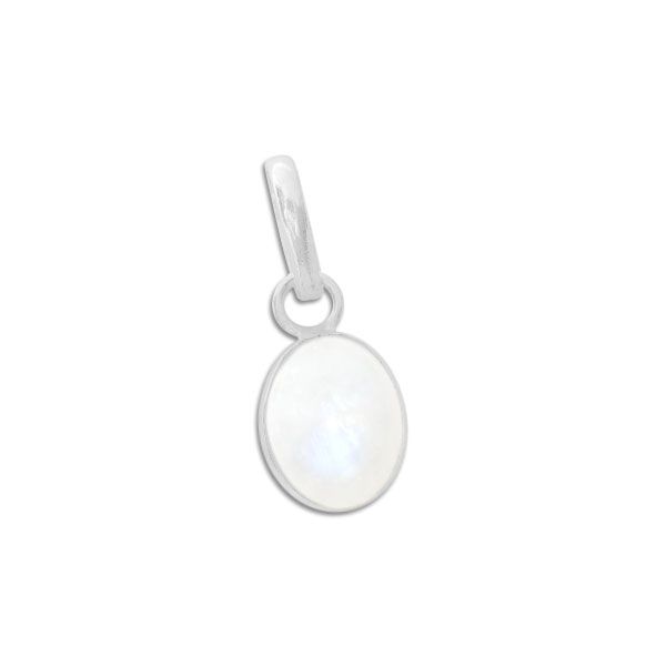 Mini Mondstein Anhänger oval 925 Silber